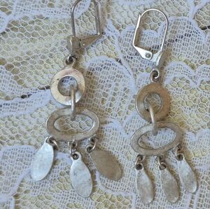 Chic Silvertone Dangle Earrings